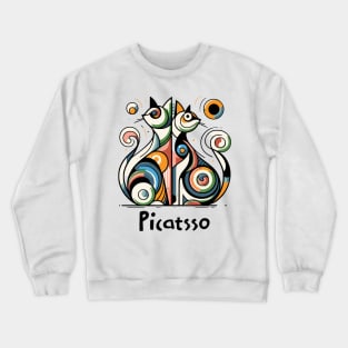 Dual Picatsso Geometric Abstract Cats Crewneck Sweatshirt